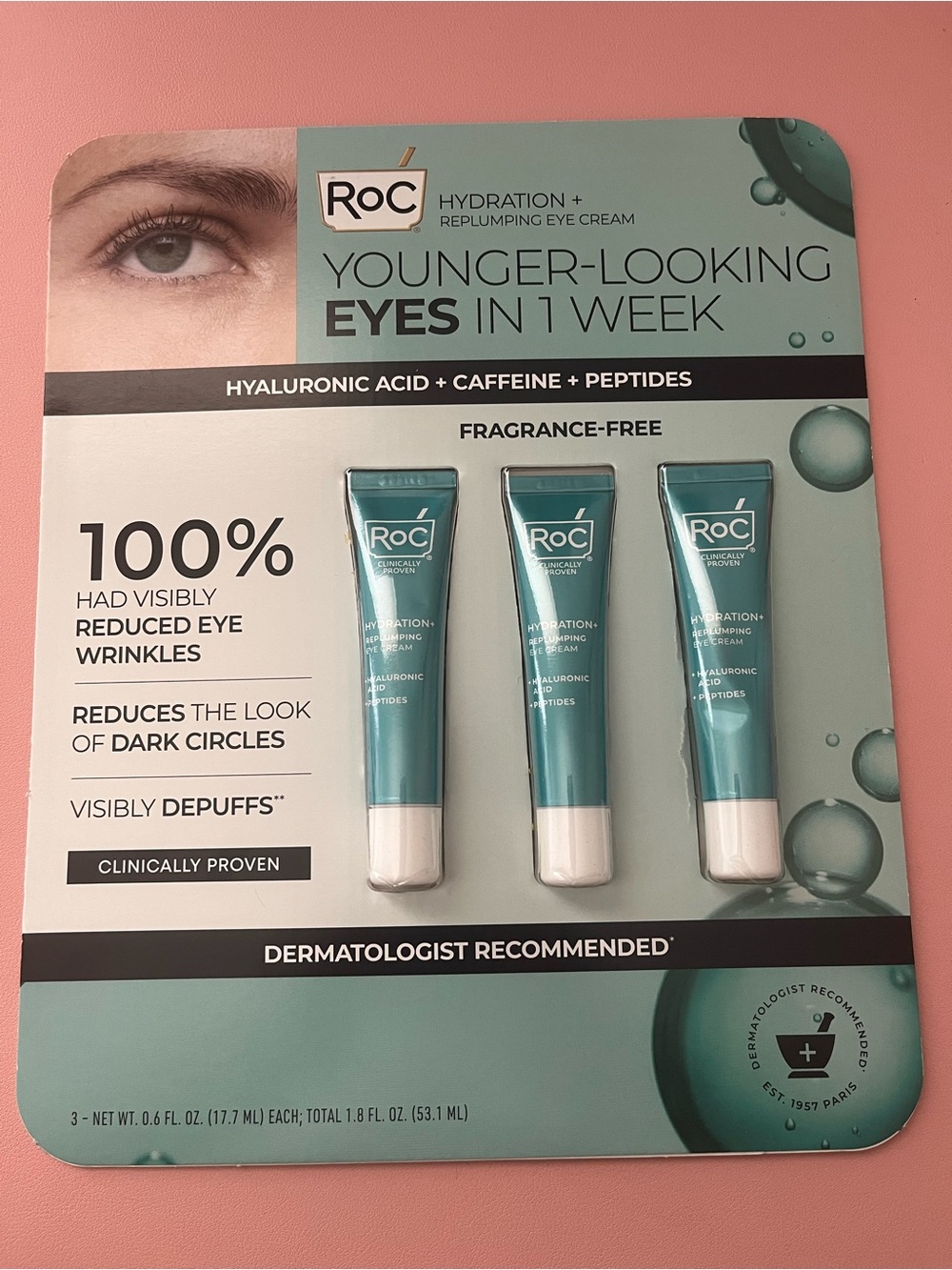 Hydration + Replumping Eye Cream Trio  Wrinkles Dark Circles Depuffs